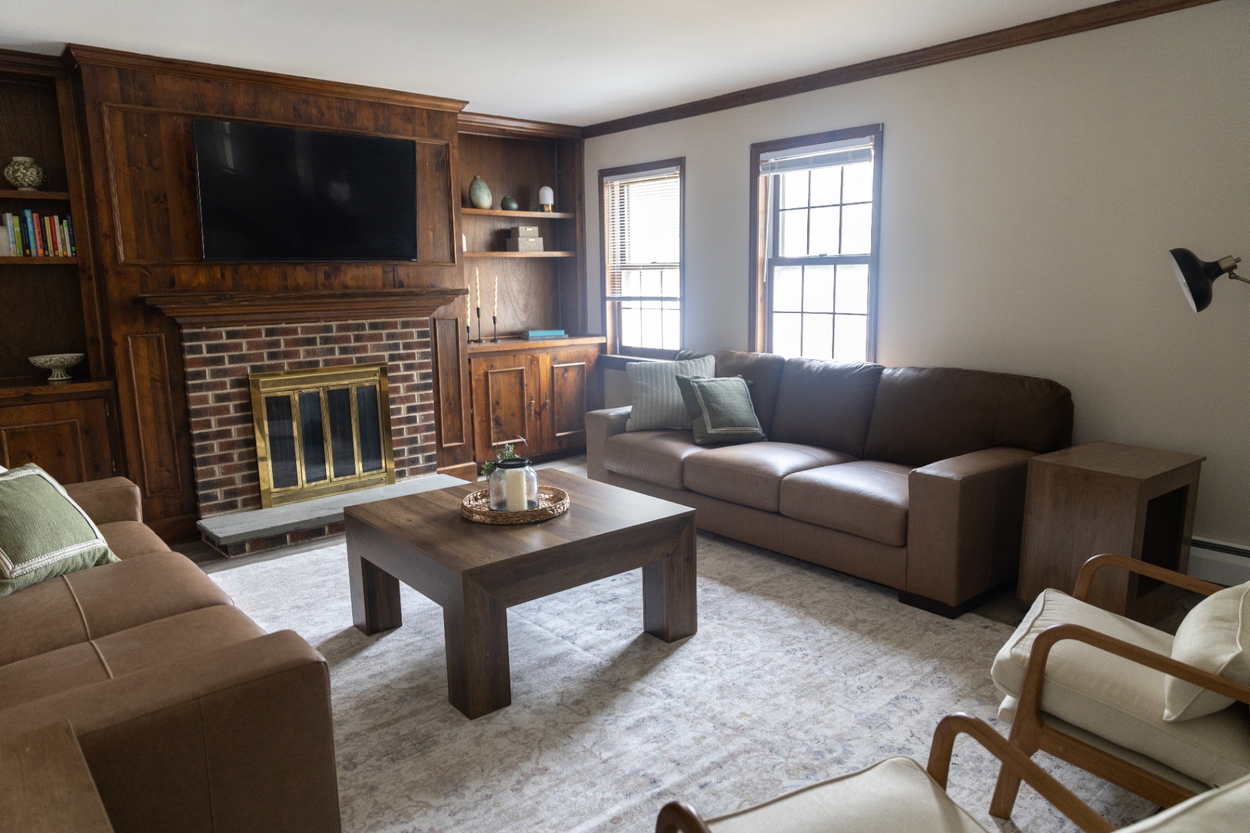 Living room with fireplace